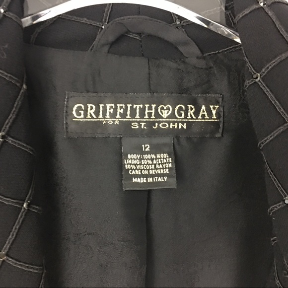 St. John | Black Wool Long Blazer | 12 - Picture 4 of 5